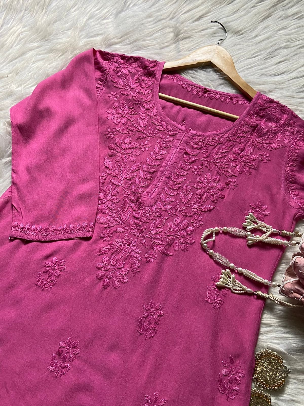 PREMIUM SPECIAL LIGHT WEIGHT OMBRE DYED RAYON SHORT TOP - Chikankari official