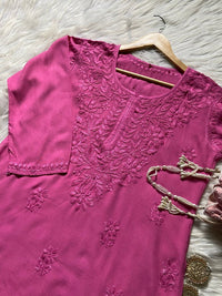 PREMIUM SPECIAL LIGHT WEIGHT OMBRE DYED RAYON SHORT TOP - Chikankari official