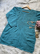 PREMIUM SPECIAL LIGHT WEIGHT OMBRE DYED RAYON SHORT TOP - Chikankari official