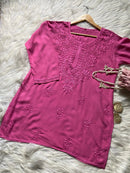 PREMIUM SPECIAL LIGHT WEIGHT OMBRE DYED RAYON SHORT TOP - Chikankari official