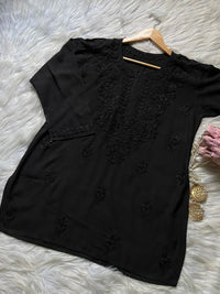 PREMIUM SPECIAL LIGHT WEIGHT OMBRE DYED RAYON SHORT TOP - Chikankari official