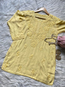 PREMIUM SPECIAL LIGHT WEIGHT OMBRE DYED RAYON SHORT TOP - Chikankari official