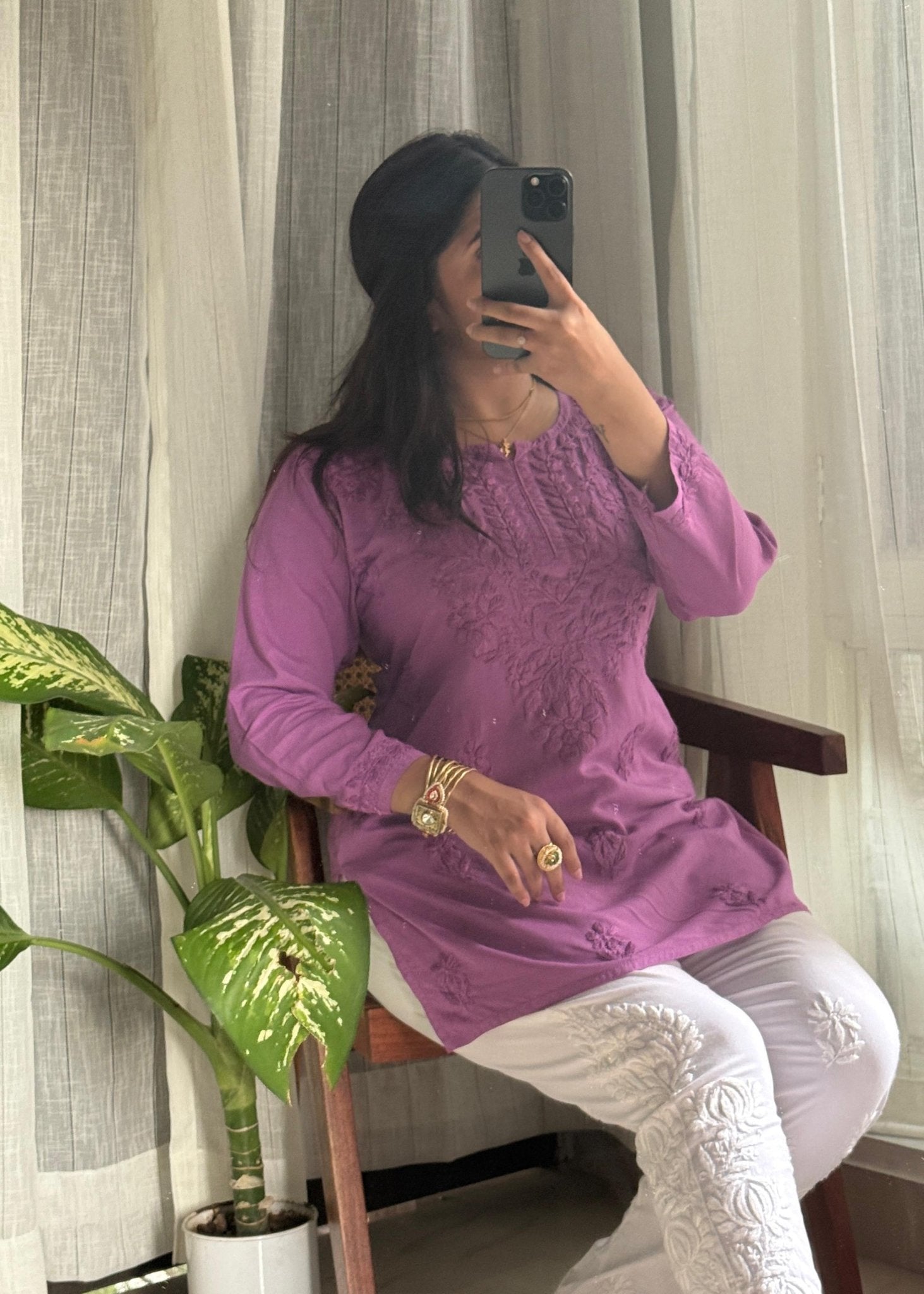 PREMIUM SPECIAL LIGHT WEIGHT OMBRE DYED RAYON SHORT TOP - Chikankari official
