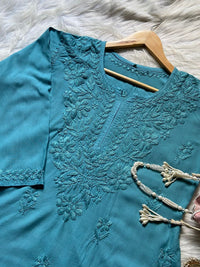 PREMIUM SPECIAL LIGHT WEIGHT OMBRE DYED RAYON SHORT TOP - Chikankari official