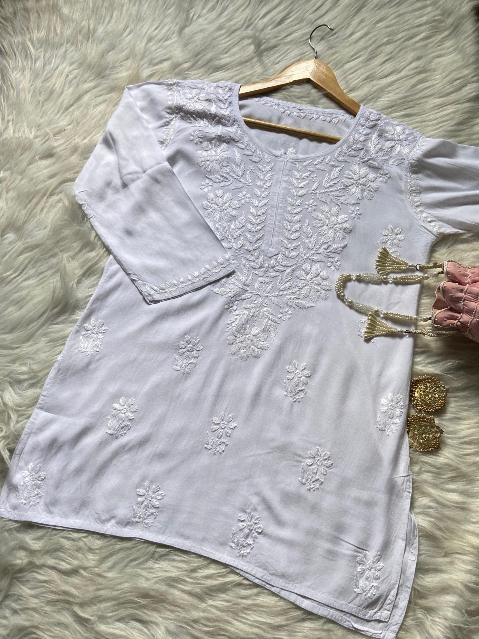 PREMIUM SPECIAL LIGHT WEIGHT OMBRE DYED RAYON SHORT TOP - Chikankari official