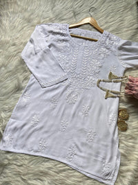 PREMIUM SPECIAL LIGHT WEIGHT OMBRE DYED RAYON SHORT TOP - Chikankari official