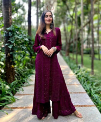 Premium Viscose Dyeable Sharara Pair - Chikankari official