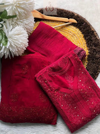 Premium Viscose Dyeable Sharara Pair - Chikankari official