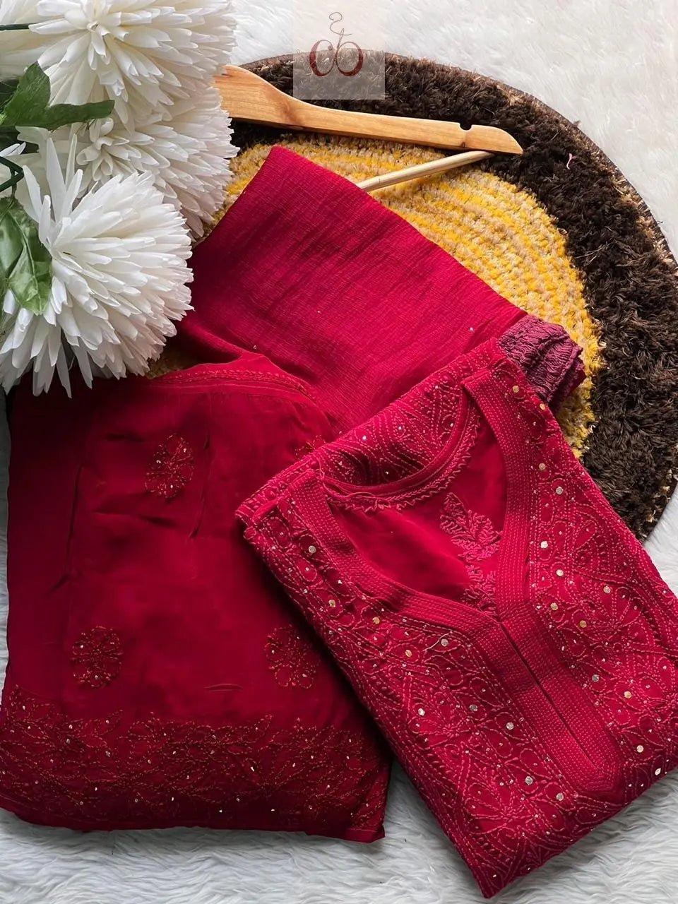 Premium Viscose Dyeable Sharara Pair - Chikankari official
