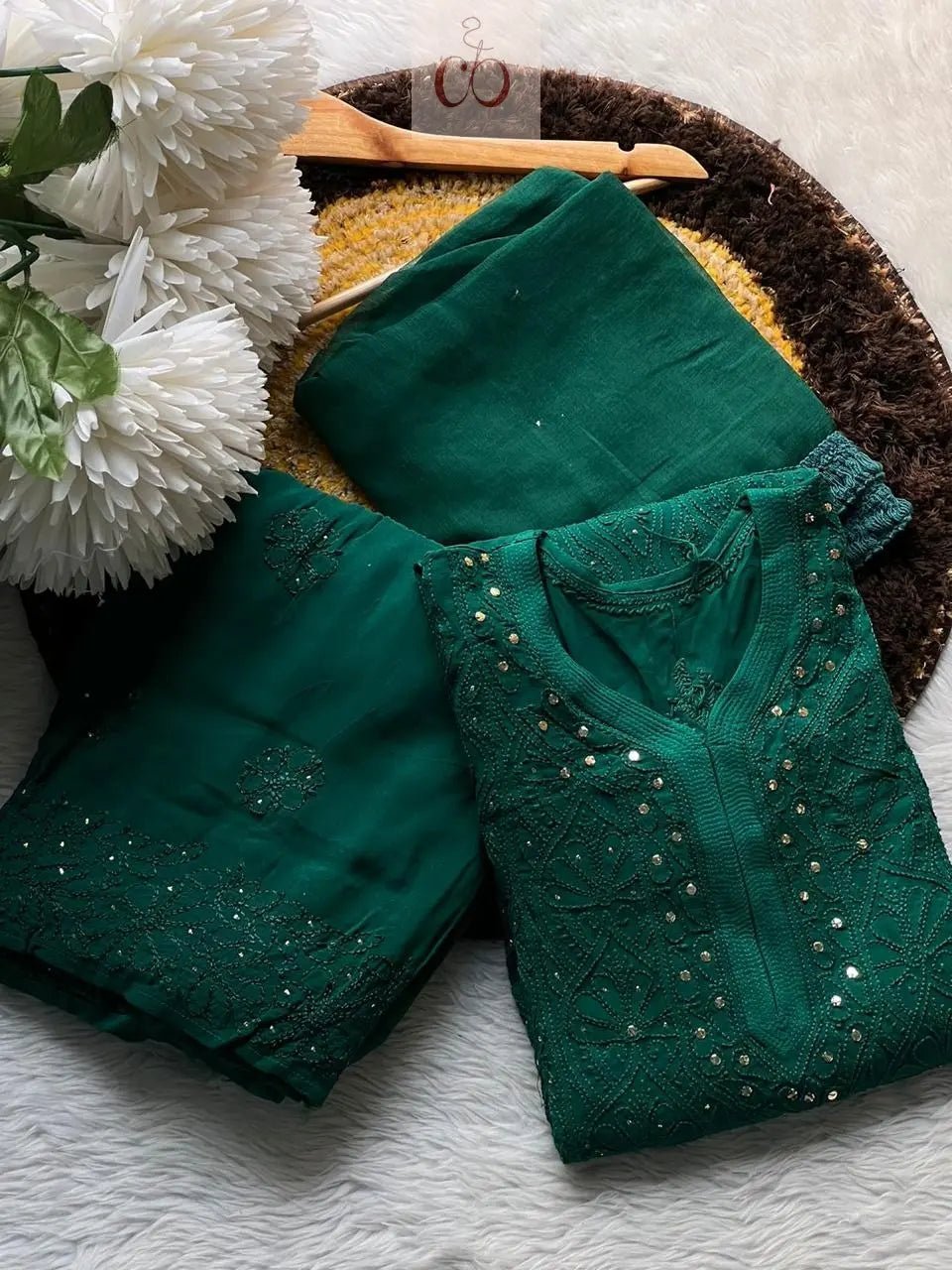 Premium Viscose Dyeable Sharara Pair - Chikankari official
