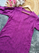 Premium viscose kurti With resham jaal allover work - Chikankari official