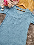 Premium viscose kurti With resham jaal allover work - Chikankari official