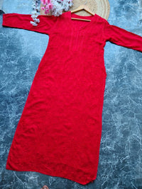 Premium viscose kurti With resham jaal allover work - Chikankari official