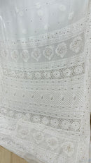 Premium Viscose Saree with Muqaish work - Chikankari official