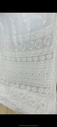 Premium Viscose Saree with Muqaish work - Chikankari official