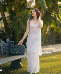 Premium Viscose Sleveless Short Kurti - Chikankari official