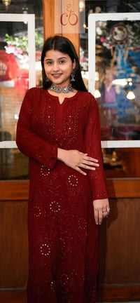 Premium Viscose With Plazzo - Chikankari official