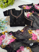 Presenting By New Party Wear Look Roman Silk Gown WithPant , Dupatta - Chikankari official