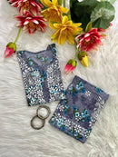 Presenting our Most demanding Exclusive Mul Mul long printed cord sets - Chikankari official