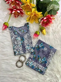 Presenting our Most demanding Exclusive Mul Mul long printed cord sets - Chikankari official