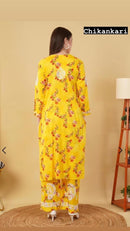 Presenting our Most demanding Exclusive Mul Mul long printed cord sets - Chikankari official