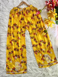 Presenting our Most demanding Exclusive Mul Mul long printed cord sets - Chikankari official