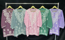 Pretty embroidered Short Top in Modal - Chikankari official