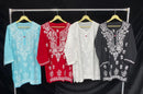 Pretty embroidered Short Top in Modal - Chikankari official