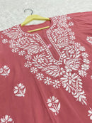 Pretty embroidered Short Top in Modal - Chikankari official