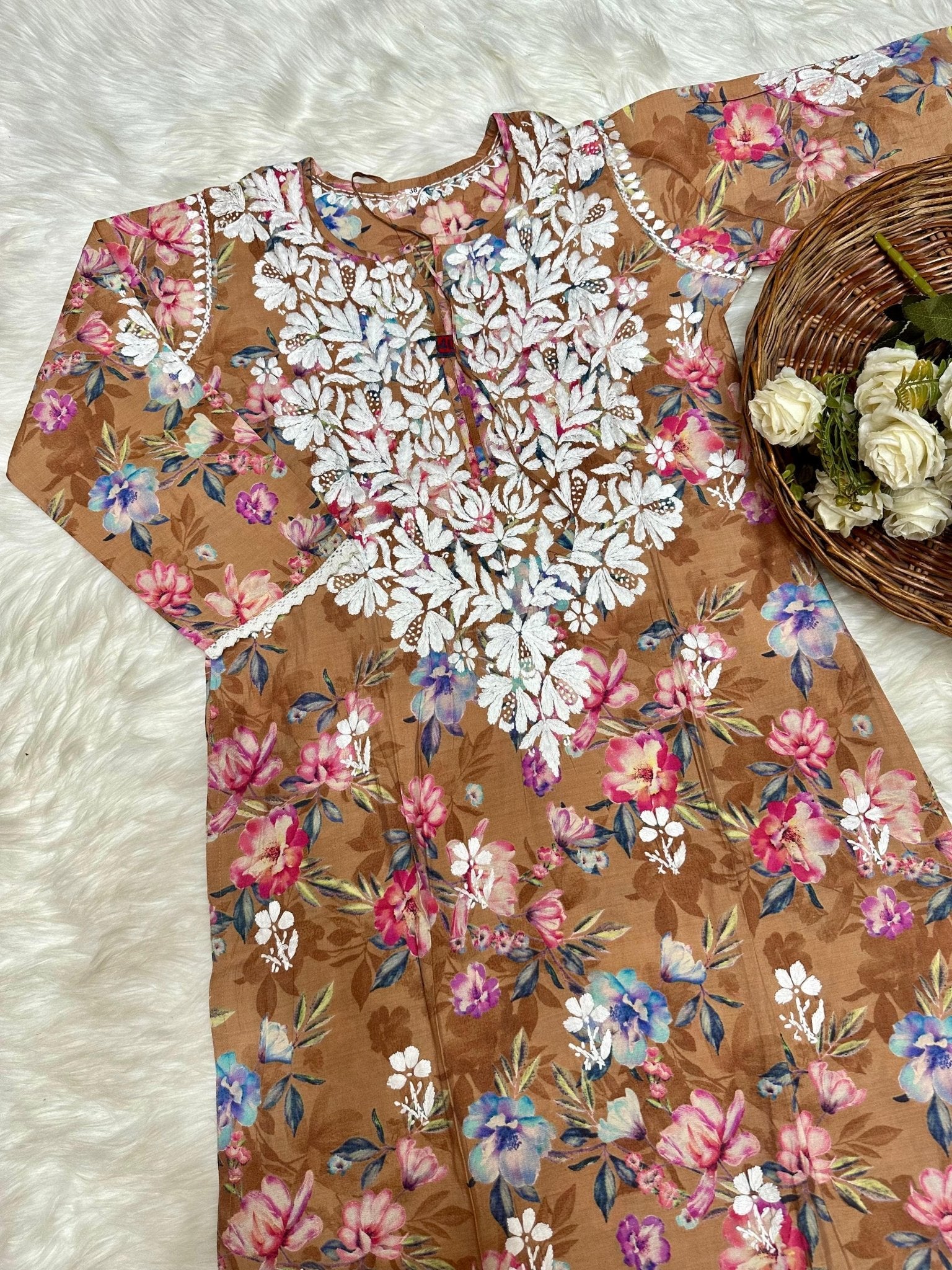 Printed Co - ord Chikankari set - Chikankari official