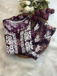 Printed Rayon cord set in 4 beautiful prints - Chikankari official