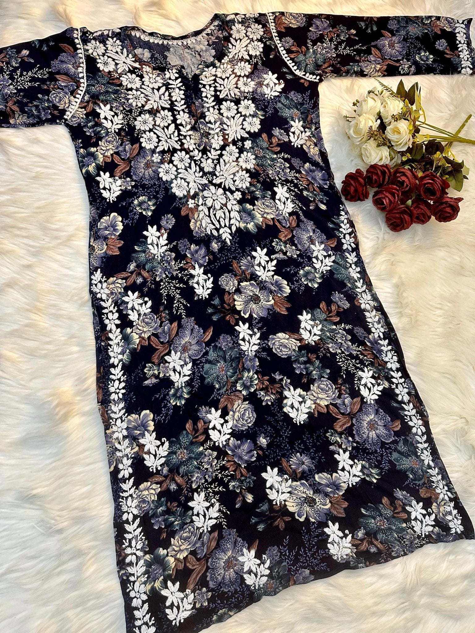 Printed Rayon cord set in 4 beautiful prints - Chikankari official