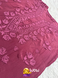 Pure 3d Work Creepe Heavy Designer Kurta - Chikankari official