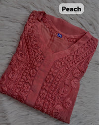 Pure 3d Work Creepe Heavy Designer Kurta - Chikankari official