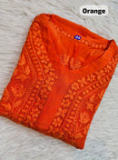 Pure 3d Work Creepe Heavy Designer Kurta - Chikankari official