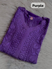 Pure 3d Work Creepe Heavy Designer Kurta - Chikankari official