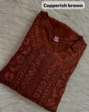 Pure 3d Work Creepe Heavy Designer Kurta - Chikankari official