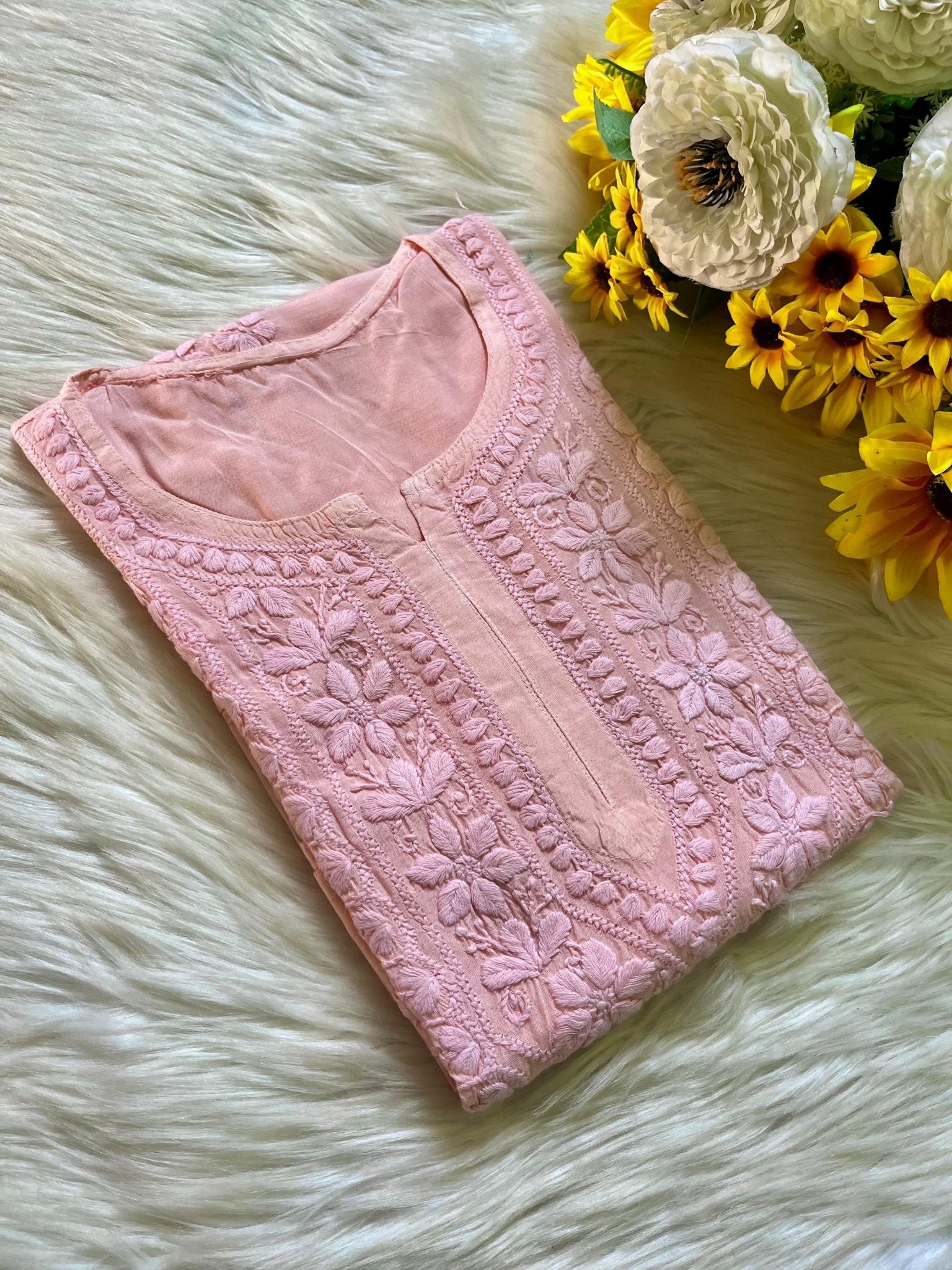 Pure 3d Work muslin embroidered Kurta - Chikankari official