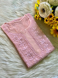 Pure 3d Work muslin embroidered Kurta - Chikankari official