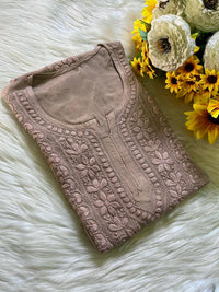 Pure 3d Work muslin embroidered Kurta - Chikankari official