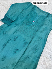 Pure Chanderi Cotton super Soft Shiny handwork - Chikankari official