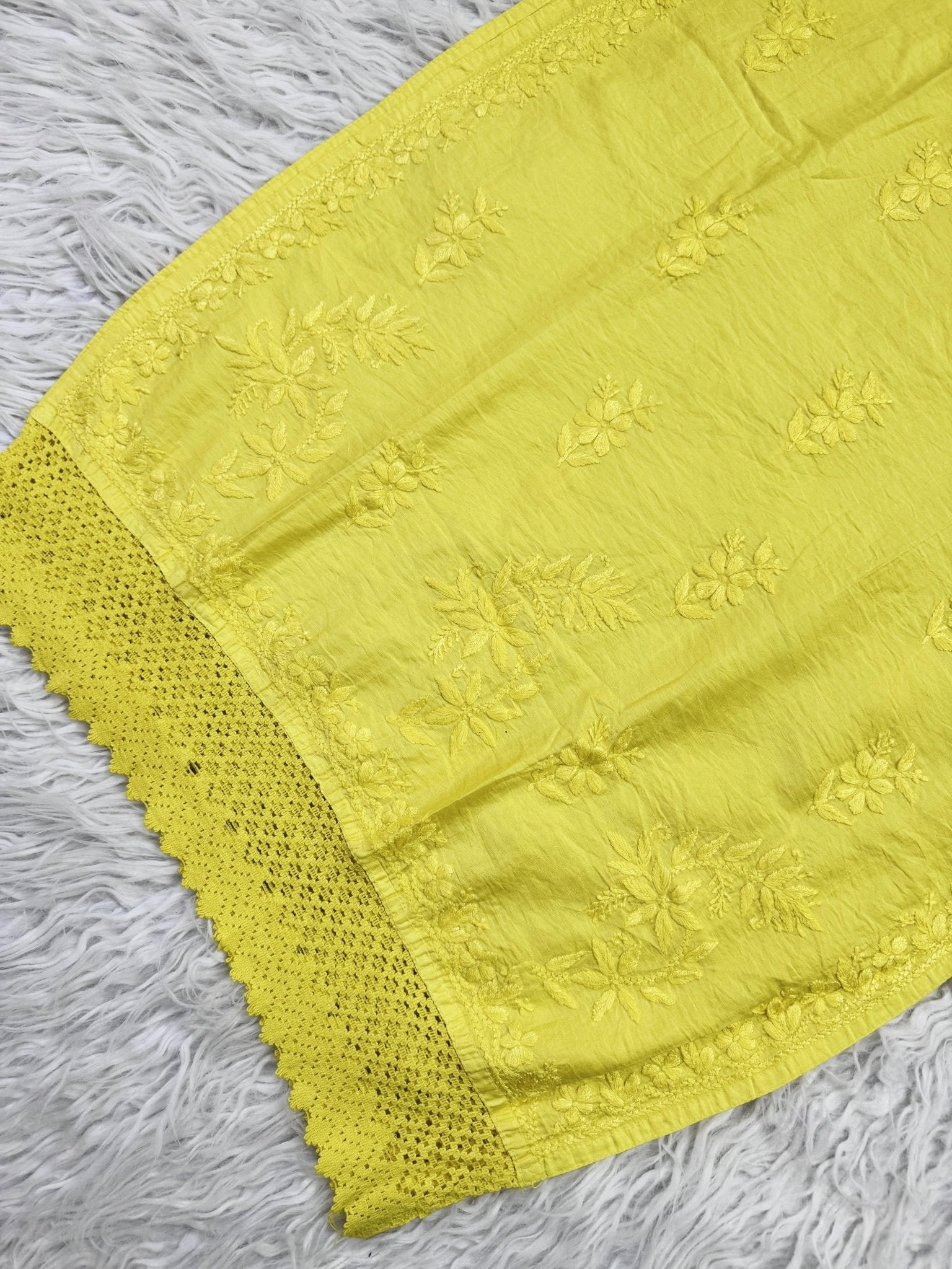 Pure Chanderi Cotton super Soft Shiny handwork - Chikankari official