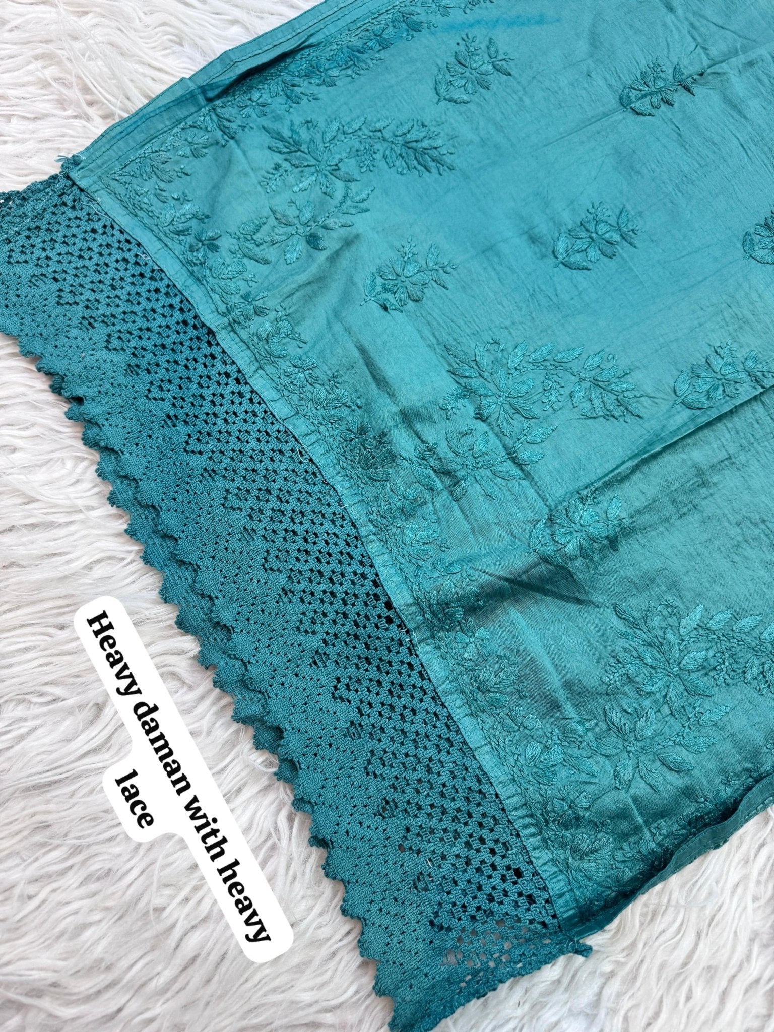 Pure Chanderi Cotton super Soft Shiny handwork - Chikankari official