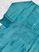 Pure Chanderi Cotton super Soft Shiny handwork - Chikankari official