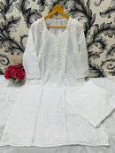 Pure Chanderi Kurti & Plazzo - Chikankari official