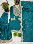 Pure chinnon Designer Dori work 3pc Set - Chikankari official