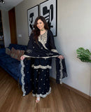 Pure chinnon Designer Dori work 3pc Set - Chikankari official