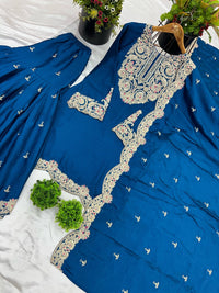 Pure chinnon Designer Dori work 3pc Set - Chikankari official