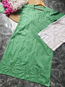 Pure Cotton chikan Kurti - Chikankari official