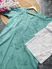 Pure Cotton chikan Kurti - Chikankari official